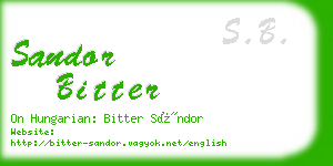 sandor bitter business card